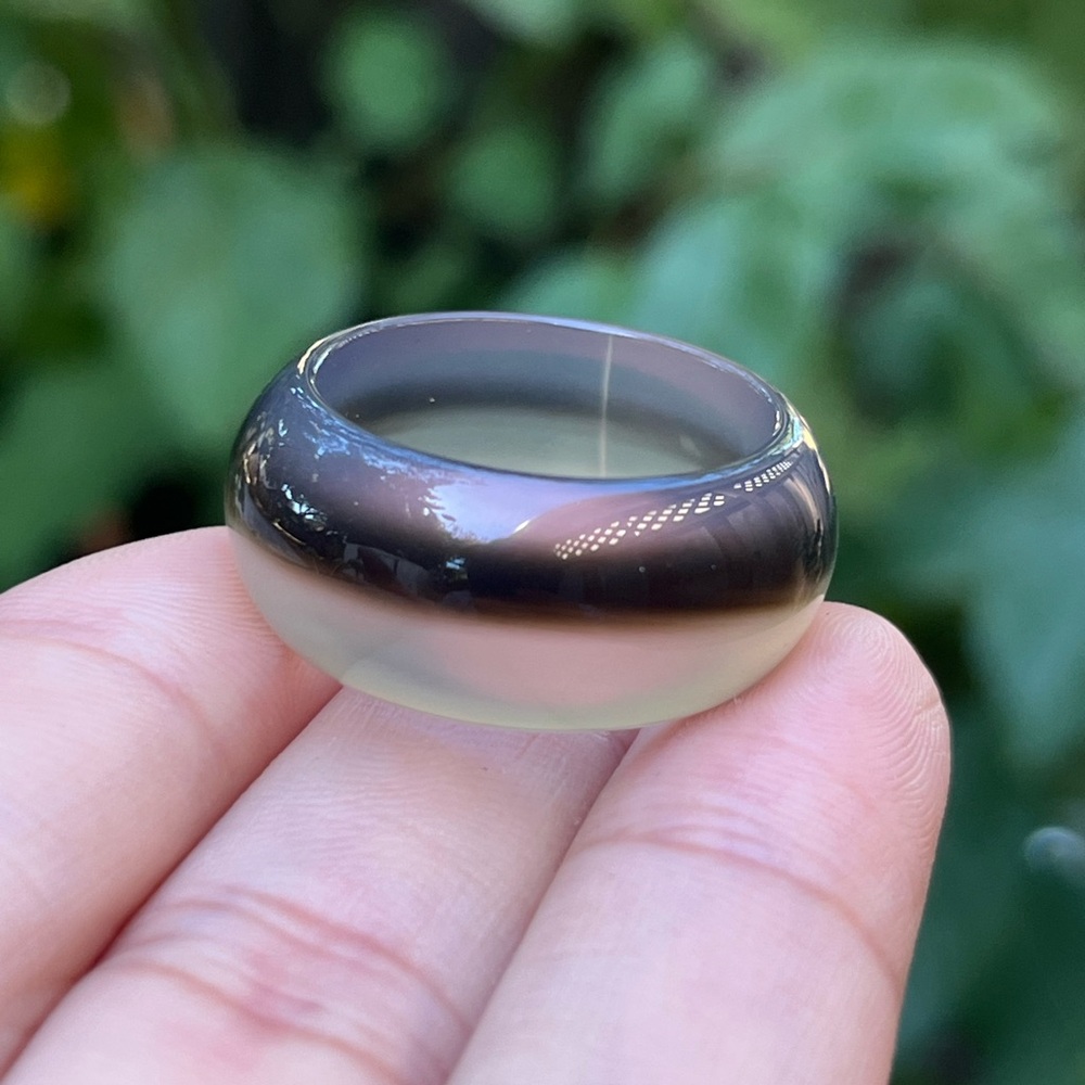 Size 9.5‎ translucent statement agate ring 1490 - Picture 6 of 9